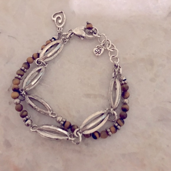 Tiger Eye & Silver Brighton Two Strand Bracelet - Picture 1 of 5